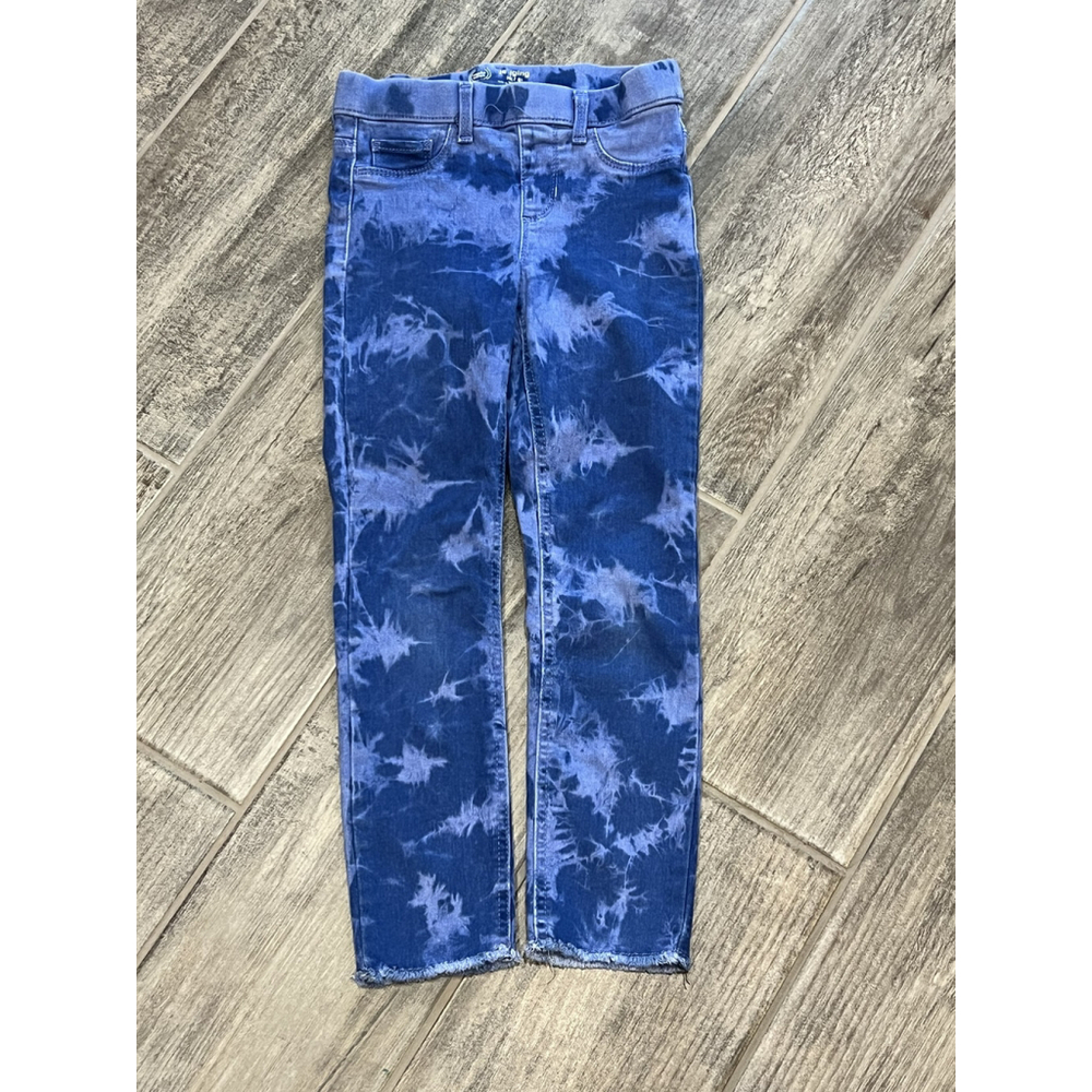 Wonder Nation Girls Jegging Size M (7-8) Blue White Tie Dye‎ Denim Pants